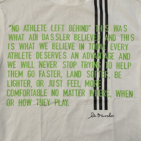 White Adidas ClimaLite ADI DASSLER Quote T-Shirt Mens XL - Picture 6 of 12